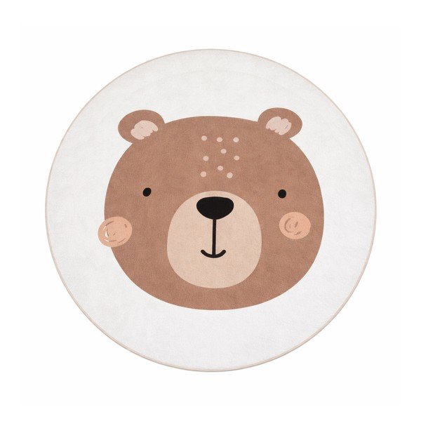 Brūns/krēmkrāsas mazgājams bērnu paklājs ø120 cm Teddy Bear – Mila Home
