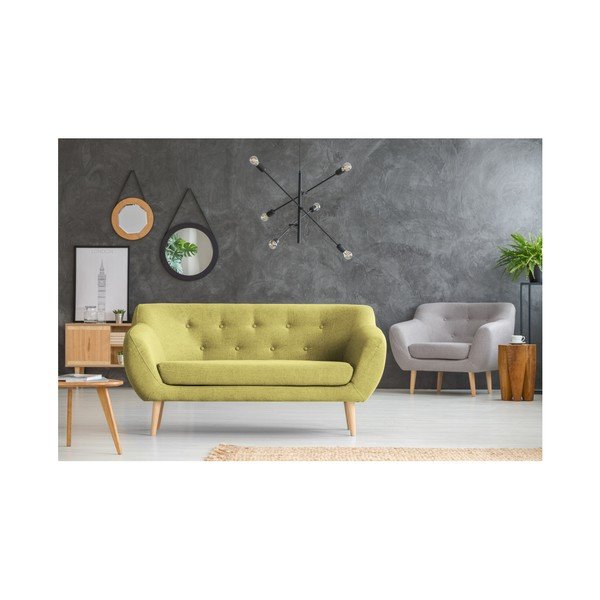 Dzeltens divvietīgs dīvāns ar gaišām kājām Mazzini Sofas Sicile-image-4