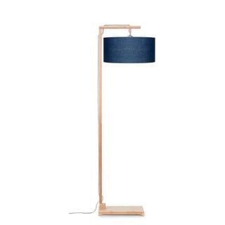 Stāvlampa ar zilu abažūru un bambusa struktūru Good&Mojo Himalaya