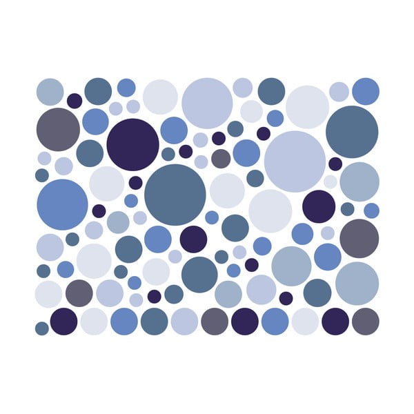 Komplekts ar 100 zilām sienas uzlīmēm Ambiance Round Stickers-image-2