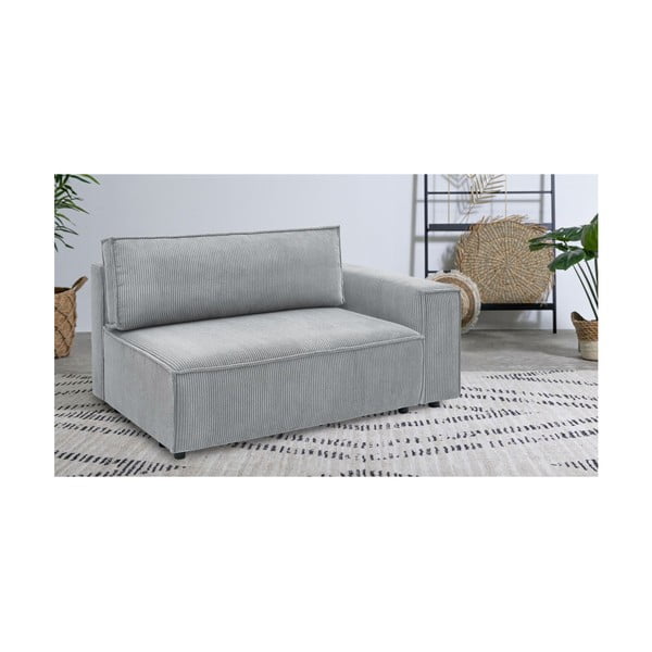 Gaiši pelēks velveta modulārais dīvāns (ar labo stūri) Nihad modular – Bobochic Paris-image-1