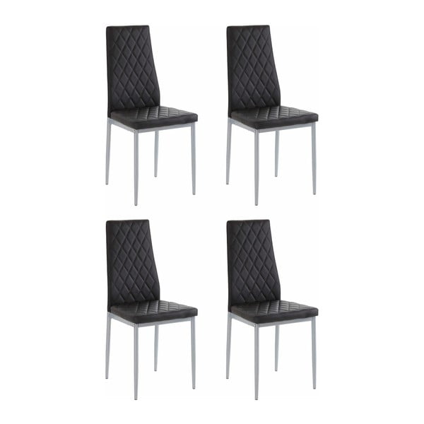 4 melnu krēslu komplekts Støraa Barak
