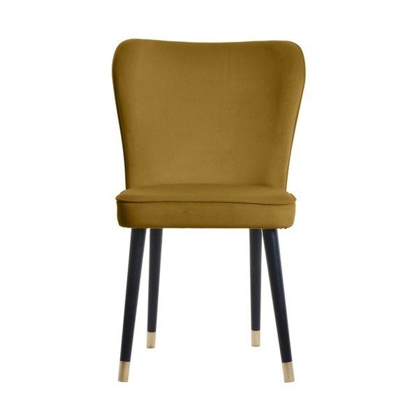 Sinepju krāsas samta ēdamistabas krēsls ar zelta elementiem JohnsonStyle Odette French Velvet-image-2