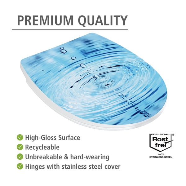 Automātiski aizverams tualetes poda sēdeklis 38 x 45 cm Droplets – Wenko-image-4