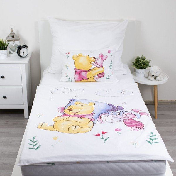 Kokvilnas bērnu gultas veļa bērnu gultiņai 100x135 cm Winnie the Pooh "Pooh Hugs" – Jerry Fabrics-image-1