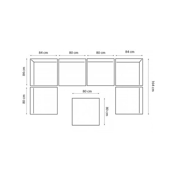 Pelēks tīkkoka dārza atpūtas komplekts 6 personām Aruba – HSM collection-image-4