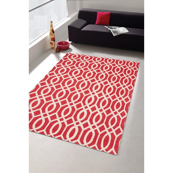 Ļoti izturīgs virtuves paklājs Webtappeti tapetes Coral Red, 130 x 190 cm
