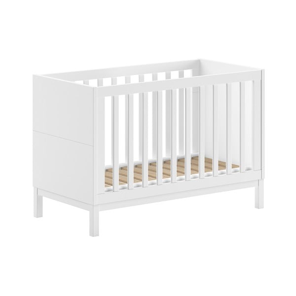 Balta priedes masīvkoka bērnu gultiņa 60x120 cm Eva – Vipack