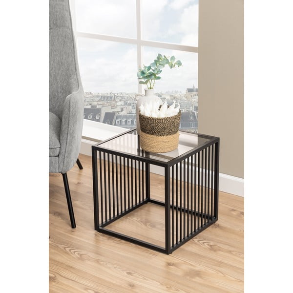 Sānu galdiņš ar stikla galda virsmu 40x40 cm Strington – Actona-image-1