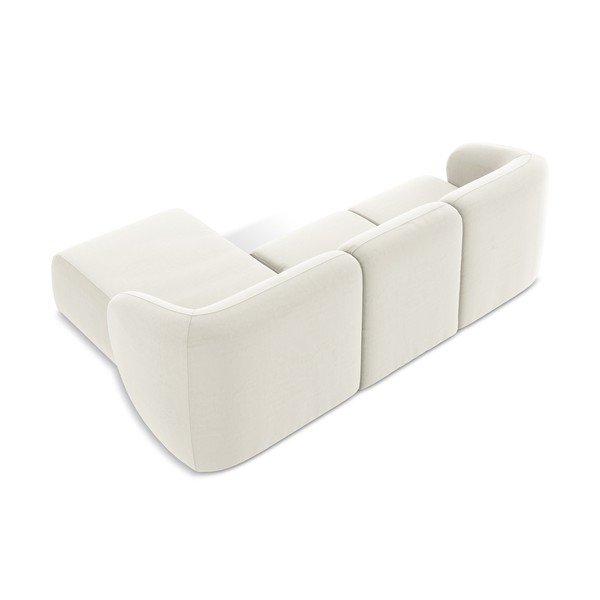 Bēšs samta stūra dīvāns (ar labo stūri/ar zvilni) Lani – Makamii-image-3