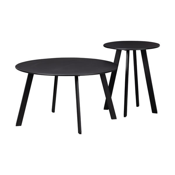 Melns dārza sānu galdiņš WOOOD Fer, ø 40 cm-image-2