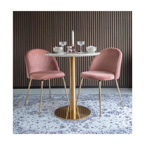 Apaļš ēdamgalds ar marmora imitācijas galda virsmu ø 70 cm Bolzano – House Nordic-image-3