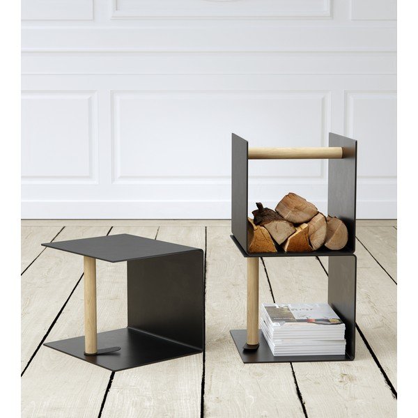 Melna dekoratīva metāla/ekoloģiskās ādas uzglabāšanas kaste 32x38x31 cm Bull – LIND DNA-image-1