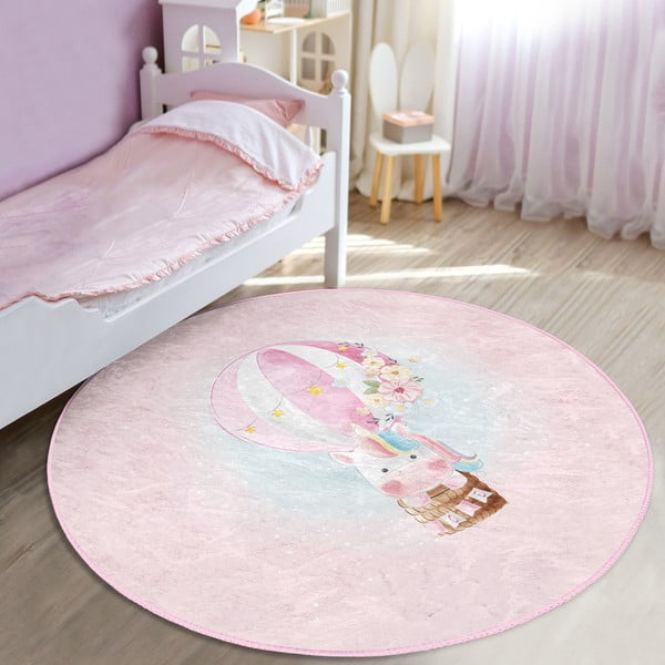 Rozā bērnu paklājs ø 80 cm Comfort – Mila Home-image-3