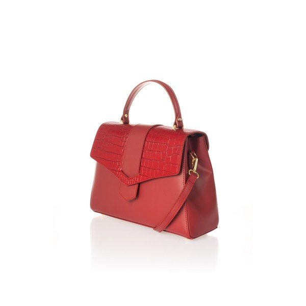 Sarkana ādas rokassomiņa Federica Bassi Marta-image-3