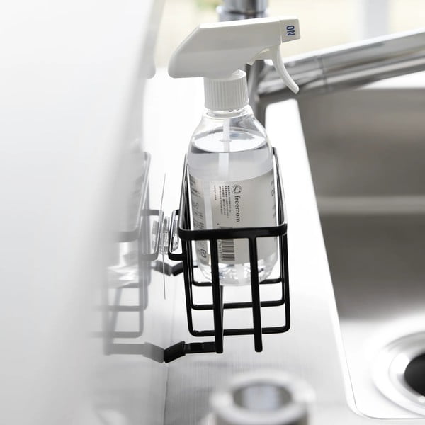 Melns metāla mazgāšanas līdzekļu turētājs ar uzstādīšanu bez urbšanas Film Hook – YAMAZAKI-image-4