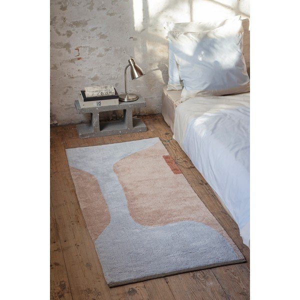 Gaiši zils/bēšs mazgājams kokvilnas celiņa paklājs 70x150 cm Figura – Mette Ditmer Denmark-image-2