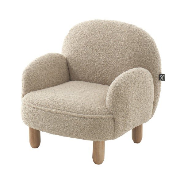 Bēšs bērnu atpūtas krēsls no buklē auduma Rocky – Vipack