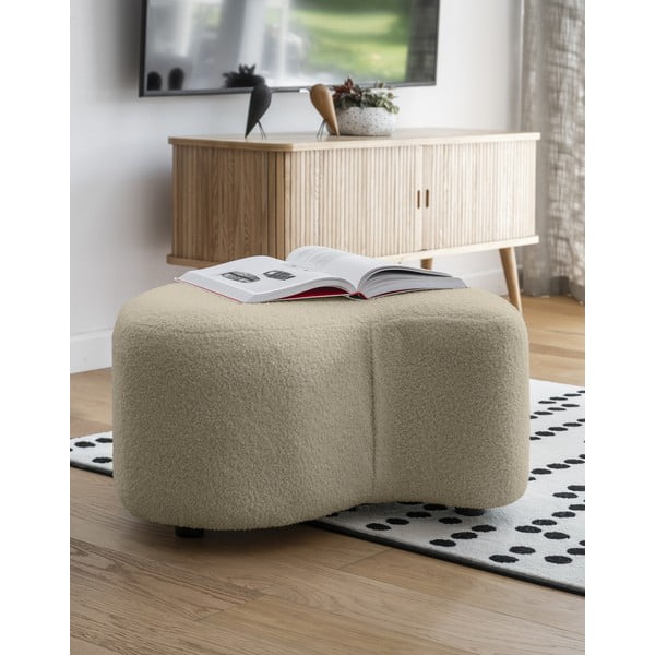 Bēšs pufs no buklē auduma Miuf – Miuform-image-1