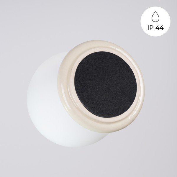 Bēša keramikas griestu lampa ar stikla abažūru ø 12 cm Farsa – Sollux-image-4