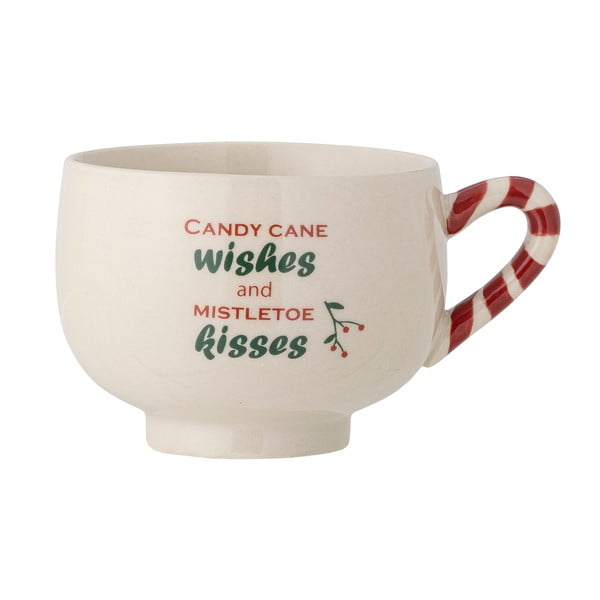 Krēmkrāsas kapučīno māla krūze ar Ziemassvētku motīvu 250 ml Treats – Bloomingville
