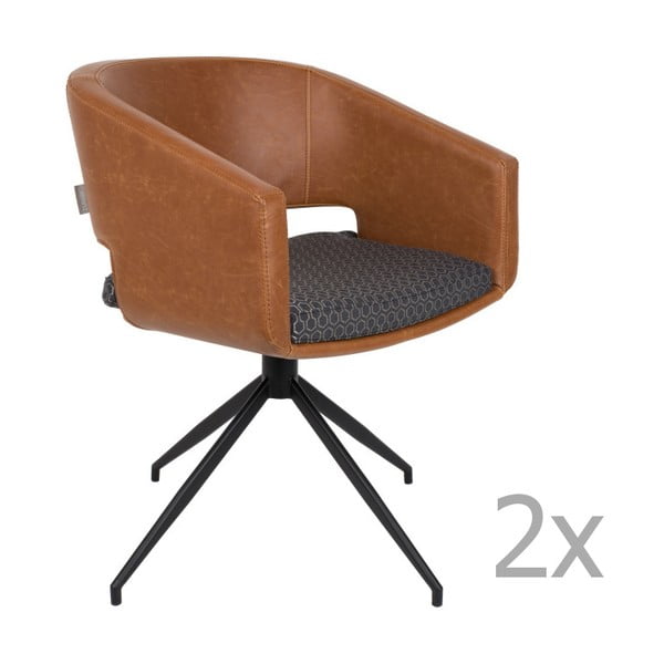 2 brūnu krēslu komplekts Zuiver Beau