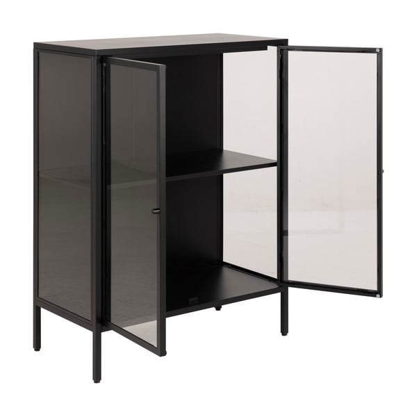 Melna metāla vitrīna Actona Newcastle, augstums 98,7 cm-image-3