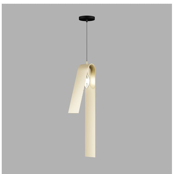 Melna/zelta krāsas piekaramā lampa ar metāla abažūru Fold – Squid Lighting