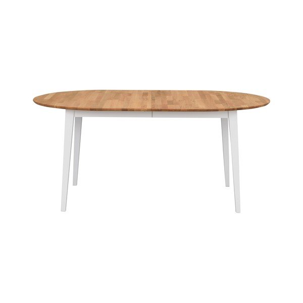 Ovāls ozolkoka izvelkamais ēdamgalds ar baltām kājām Rowico Filippa, 170 x 105 cm-image-1