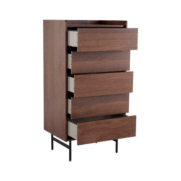 Tumša dabīga toņa kumode ar riekstkoka imitāciju 60x118,5x45 cm Örgryte – Jotex-image-4