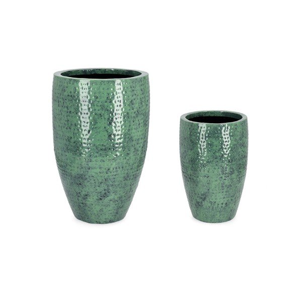 Metāla/emaljēti ar rokām radīti puķu podi (2 gab.) ø 45 cm Nirad – Bizzotto-image-1