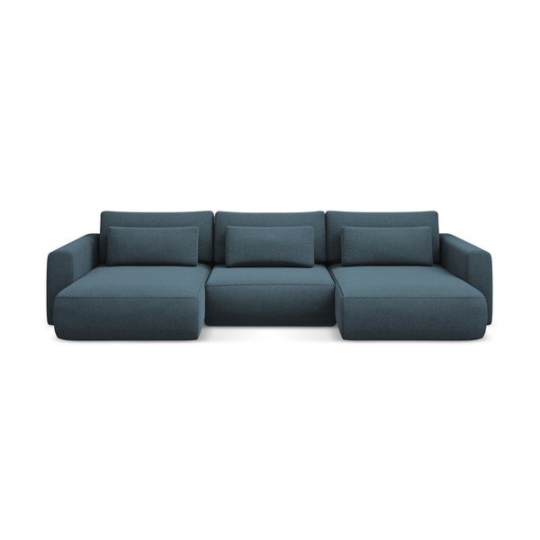 Zils salokāms/ar uzglabāšanas vietu (U veida) stūra dīvāns Kapua – Makamii