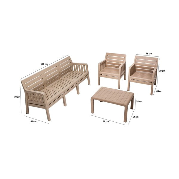 Bēšs dārza atpūtas komplekts 5 personām Lara – Floriane Garden-image-2