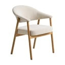 Krēmkrāsas ozola masīvkoka ēdamistabas krēsli ar roku balstiem (2 gab.) Elk – Unique Furniture