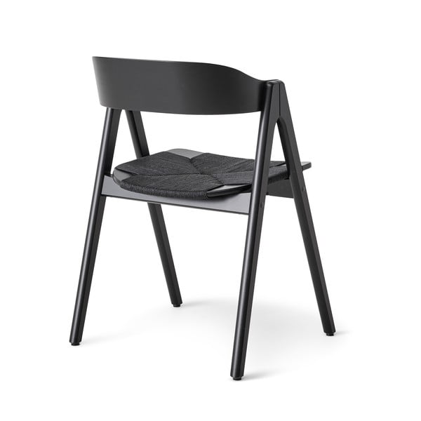 Melns dižskābarža pusdienu krēsls ar melnu rotangpalmas sēdekli Findahl by Hammel Mette-image-3