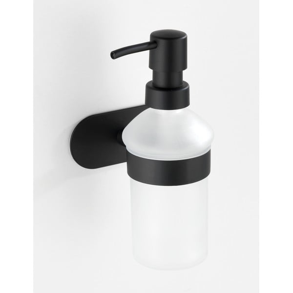 Sienas ziepju dozators ar matēti melnu nerūsējošā tērauda turētāju Wenko Orea Turbo-Loc®-image-1