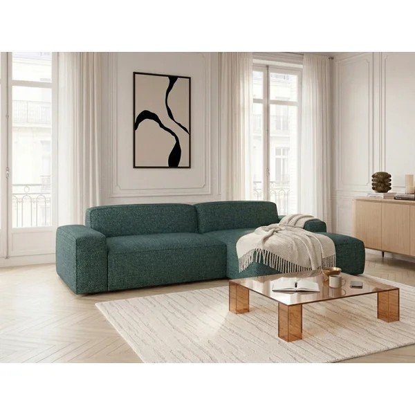 Zaļš salokāms/su elektriniu sėdynės reguliavimu stūra dīvāns (ar labo stūri) Abel – Bobochic Paris-image-4