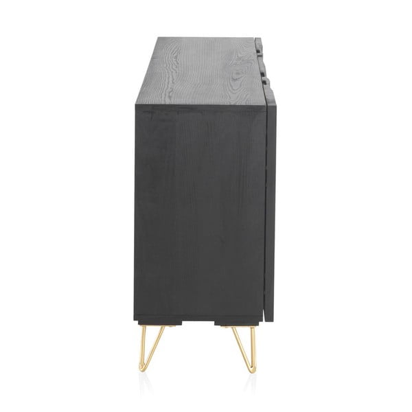 Melna mango masīvkoka zema kumode 160x75 cm Mango – Geese-image-3