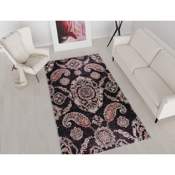 Melns mazgājams paklājs 180x120 cm – Vitaus-image-1