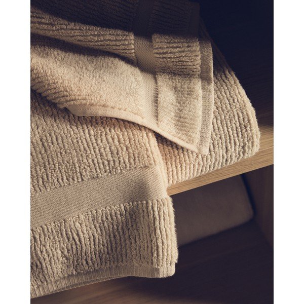 Bēšs frotē kokvilnas dvielis 30x50 cm Olvira – Kave Home-image-2