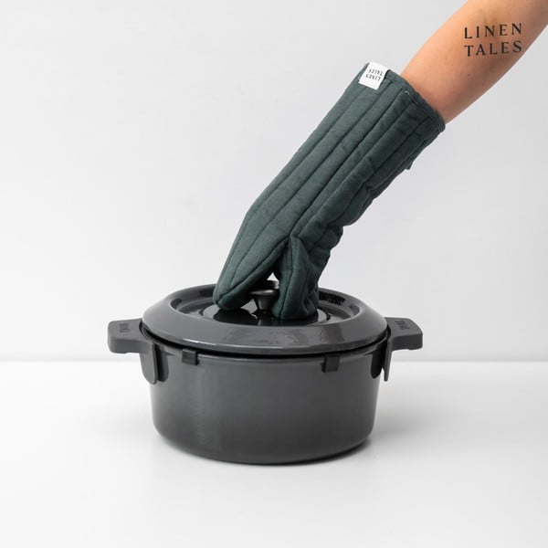 Lina virtuves cimds Forest Green – Linen Tales-image-1