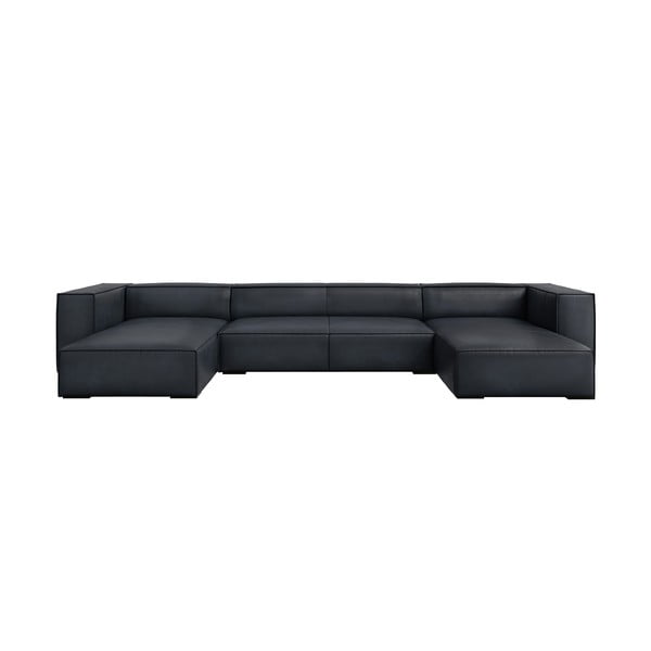Tumši zils ādas stūra dīvāns (U veida) Madame – Windsor & Co Sofas