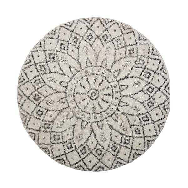 Melnbalts kokvilnas apaļš paklājs ø 120 cm Acton – Bloomingville