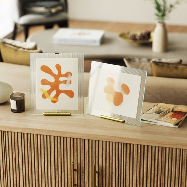 Zelta krāsas stikla stāvošs foto rāmis 26x30,5 cm Flute – Umbra-image-1