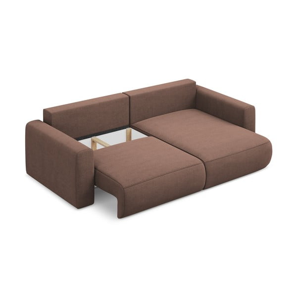 Rozā salokāms/ar uzglabāšanas vietu stūra dīvāns (ar labo stūri/ar zvilni) Kapua – Makamii-image-4