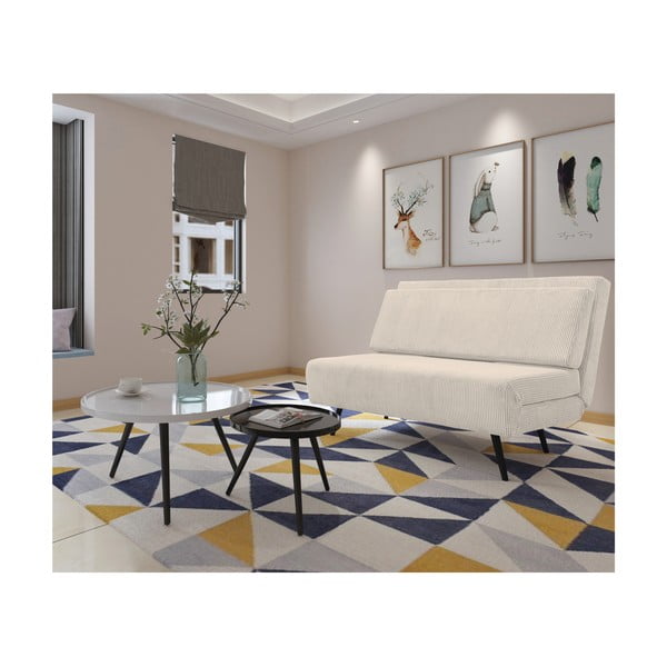 Krēmkrāsas velveta salokāms dīvāns 140 cm Mallory – Støraa-image-3