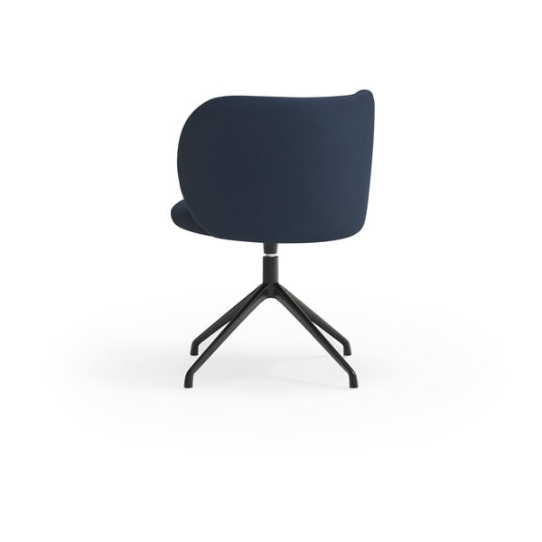 Tumši zils polsterēts ēdamistabas krēsls Mogi – Teulat-image-2