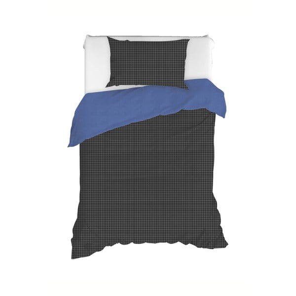 Zila pagarināta kokvilnas gultas veļa vienvietīgai gultai 160x220 cm Oslo – Mijolnir