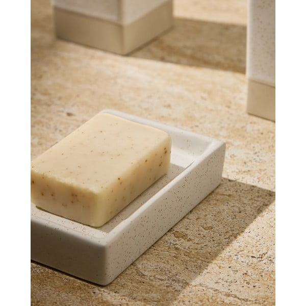 Krēmkrāsas keramikas ziepju trauks Careli – Kave Home-image-1