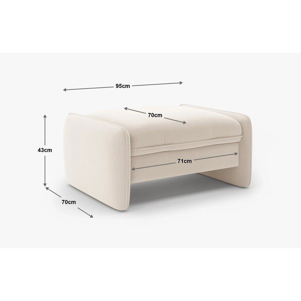 Brūns kāju soliņš no šenila auduma Georgia – Micadoni -image-3